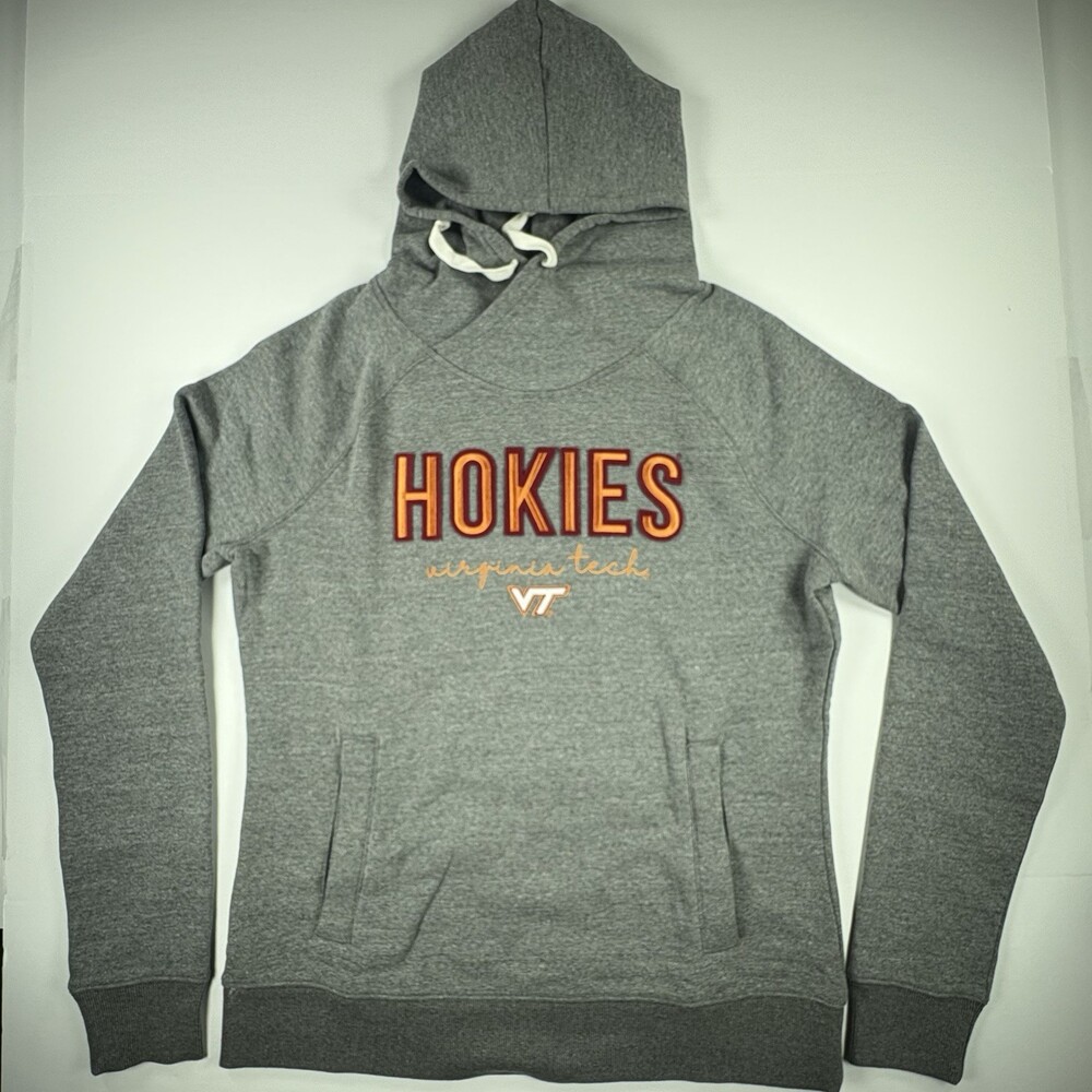 Captivating Virginia Tech Hokies Hoodie Mens Medium Gray VT NCAA Pullover